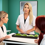 **

Prompt: *A bright, modern beauty salon filled with estheticians attentively watching a demonstration during a skincare seminar. Focus on the instructor showcasing a new marine algae extract. Include diverse skin tones and a sense of collaborative learning. Soft, diffused lighting.*

**