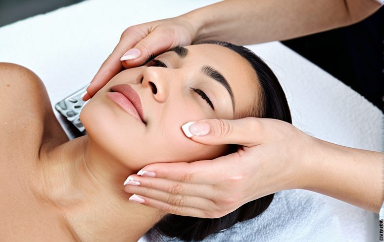 Professional Esthetician Extracting Comedones** A skilled esthetician in a clean, modern spa setting, carefully extracting a comedone from a client's face. Focus on the esthetician's focused expression and gentle touch. The client is relaxed and comfortable. Fully clothed, appropriate content, safe for work, professional, perfect anatomy, correct proportions, natural pose, well-formed hands, proper finger count, natural body proportions, modest attire. **