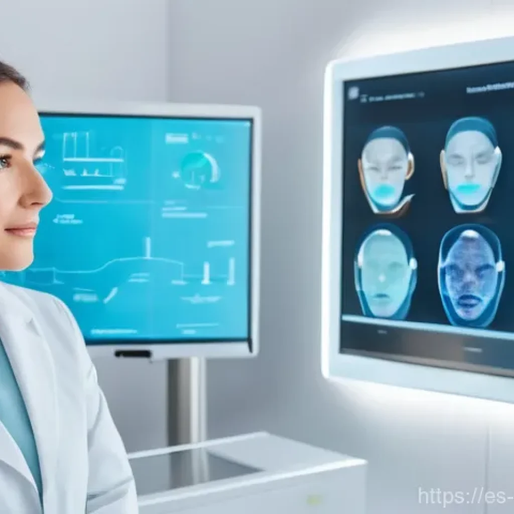 피부관리사 시험 최신 기출문제 분석 - **Prompt: Future of Skin Analysis** A highly detailed, ultra-realistic image of a modern estheti...