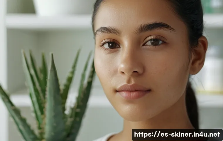 피부관리사의 피부 타입별 추천 사례 - A detailed close-up portrait of a young Hispanic woman with combination skin, highlighting her natur...